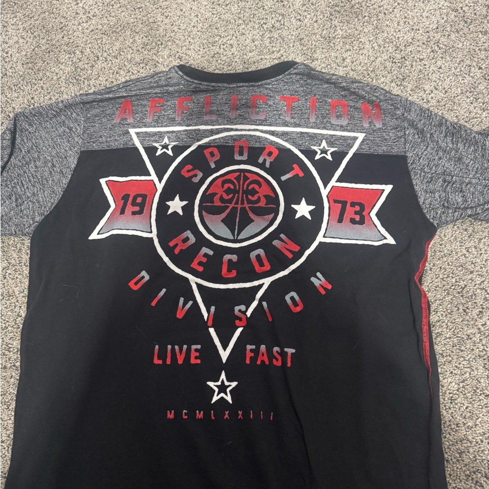 Affliction Men's Red and Black Sport Recon Tee